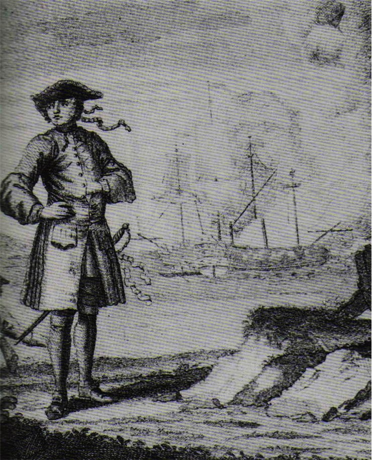 Picture Of Famous Pirate Edward England And Ship Fancy